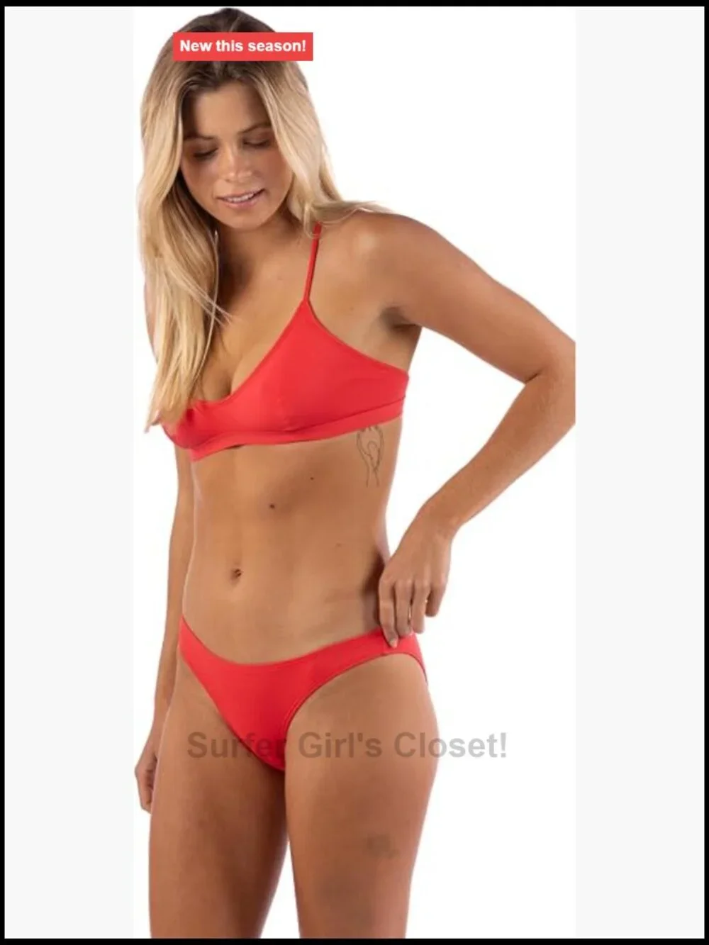 Rip Curl Athletic Criss Cross Surf Bikini Top with Adjustable Straps